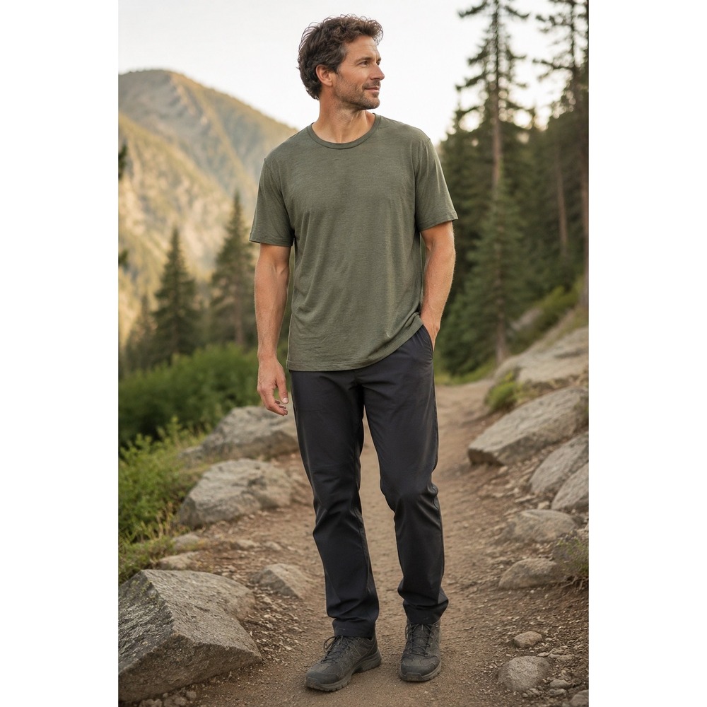 Icebreaker Mens Tech Lite II Merino Wool T-Shirt Olive Green Size L Large